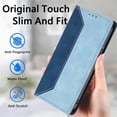 thumbnail image 5 of Leather For Samsung Galaxy S25 Edge 5G 6.7-inch Case , RFID Blocking,Flip Color blocking Wallet Leather Case With Card Holder Magnetic Closure Shockproof Kickstand Protective Phone Cases Cover, 5 of 7