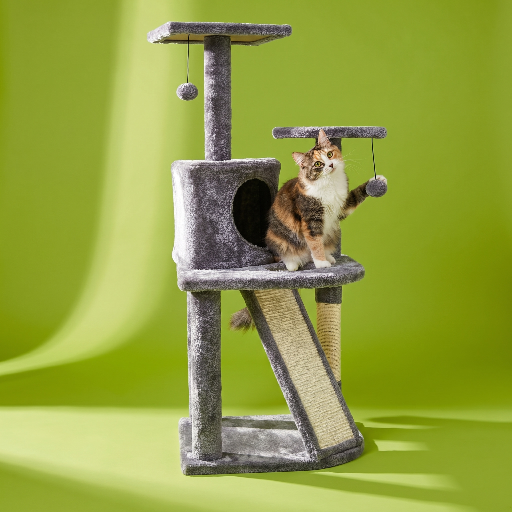 Vibrant Life 5-Level Multi-Functional Cat Tree, Gray, 44.5" photo 2