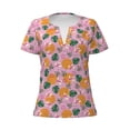 thumbnail image 4 of Wukai Fruit Casual V-Neck Graphic Tees for Women: Lightweight and Breathable Summer Tops with Stylish Design-Small, 4 of 8