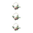 thumbnail image 2 of ZheElen Versatile Metal Ring Hoop Wreath Garland With Artificial Roses Indoor Or Outdoor Y892round 3Set, 2 of 6