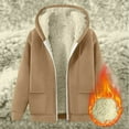 thumbnail image 2 of WMTBSRSW Winter Warm Coat for Men Midweight Fleece Full Zip Hoodies Sweatshirt Sherpa Lined Open Front Cardigan Jackets with Hood Khaki Large, 2 of 3