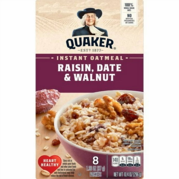 Quaker Instant Oatmeal Raisin Date Walnut 10.4 oz