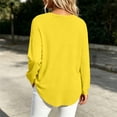 thumbnail image 6 of Setooff V Neck Decorative Button Long Sleeve Blouses for Women, Solid Loose Plus Size Casual Fall Tops for Women, 6 of 6