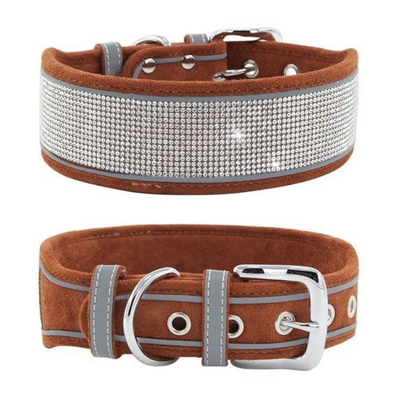 Bling Dog Collar For Large Dogs - 2 Inch Wide Rhinestones For Girls,