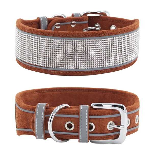 Collar de perro Bling para perros grandes: diamantes de imitación de 2 pulgadas de ancho para niñas,