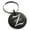 Black, variant on Stainless Steel Letter Z Initial Old English Monogram Engraved Small Medallion Circle Charm Keychain Keyring
