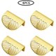 thumbnail image 3 of 4 piezas Pomo de puerta Tiradores de gabinete dorado Tiradores de gabinete en forma de hoja Gabinete en forma de hoja Manijas de latón dorado Tiradores de muebles Armarios Tirador de cocina Tirador Kn Kuyhfg Bienvenido a Kuyhfg, 3 of 5