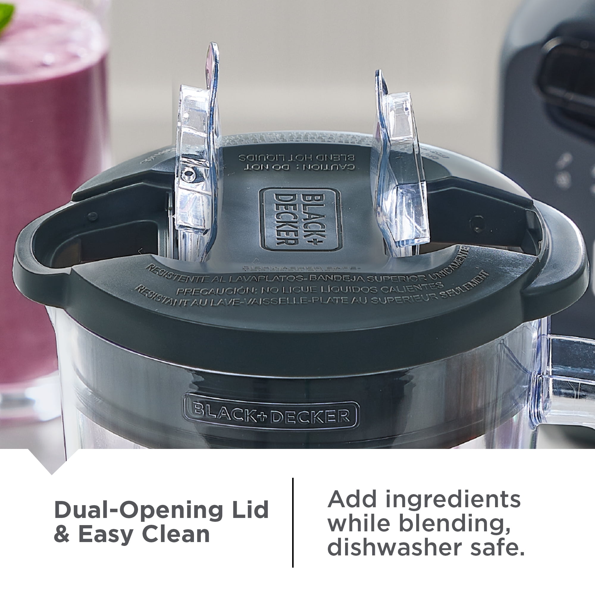 BLACK+DECKER Ice Crush Blender, 56 oz Plastic Jar, 750W, 6-Tip Blade, 8 Speeds + Pulse