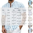 thumbnail image 3 of Yteetum Summer Mens Shirts Collar Neck Short Sleeve Button Down Tops Casual Striped Printed Lightweight Comfy Vacation Travel T Shirts, 3 of 7