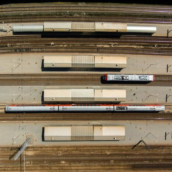 Marmont Hill "Trains" by Karolis Janulis Painting Print on Wrapped Canvas