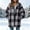 Dark Gray, variant on Women's Fleece Jacket, Buffalo Plaid Button Down Design with Chest Flap Pocket, Fuzzy Sherpa Shacket Coat for Fall Winter