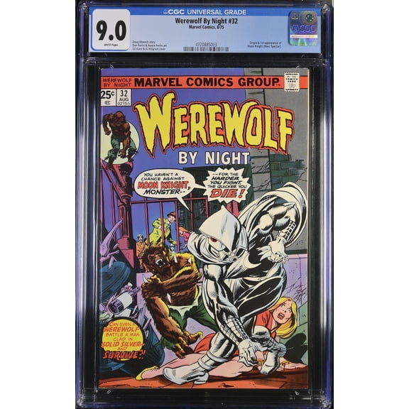 Werewolf By Night #32 CGC VF/NM 9.0 White Pages 1st Moon Knight Marc Spector! Comic Book