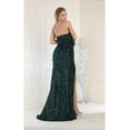 thumbnail image 2 of Women's May Queen MQ1968G Sequin Strapless Long Slit Hunter Green Formal Dress 8, 2 of 2