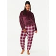thumbnail image 4 of Joyspun Women’s Plush Hooded Top and Pants, 2-Piece Pajama Set, Sizes XS to 3X, 4 of 5