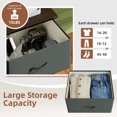 thumbnail image 6 of Eunos Nightstand with Removable Fabric Storage, 3 Drawer Small Dresser for Bedroom Hallway, Charcoal Grey, 6 of 8