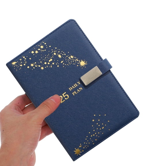 Daily Planner 2025 Weekly Monthly Planner Thickened Business Meeting Record Notebook PU Faux Leather Stationery Notebook 6" x 8" for Office Home Supplies