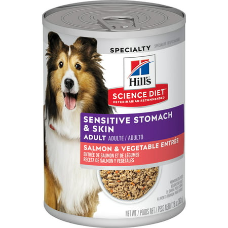 Hill's Science Diet Adult Sensitive Stomach & Skin Salmon & Vegetable Entree Wet Dog Food, 12.8 oz,