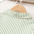 thumbnail image 5 of BLTIBY Girls Shirts Dresses Button Down Short Sleeve Casual Lapel Striped Sundress A-line Ties Dress Summer Dress Green 7-8Years, 5 of 6