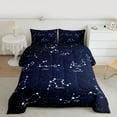 thumbnail image 2 of Homewish Navy Mystic Astrology Bedding Comforter Set, Dreamy Starry Sky Twin Comforter Sets, Glitter Stars Print Reversible Bedding Set, Super Cozy Room Decor, 2 Pieces, 2 of 8