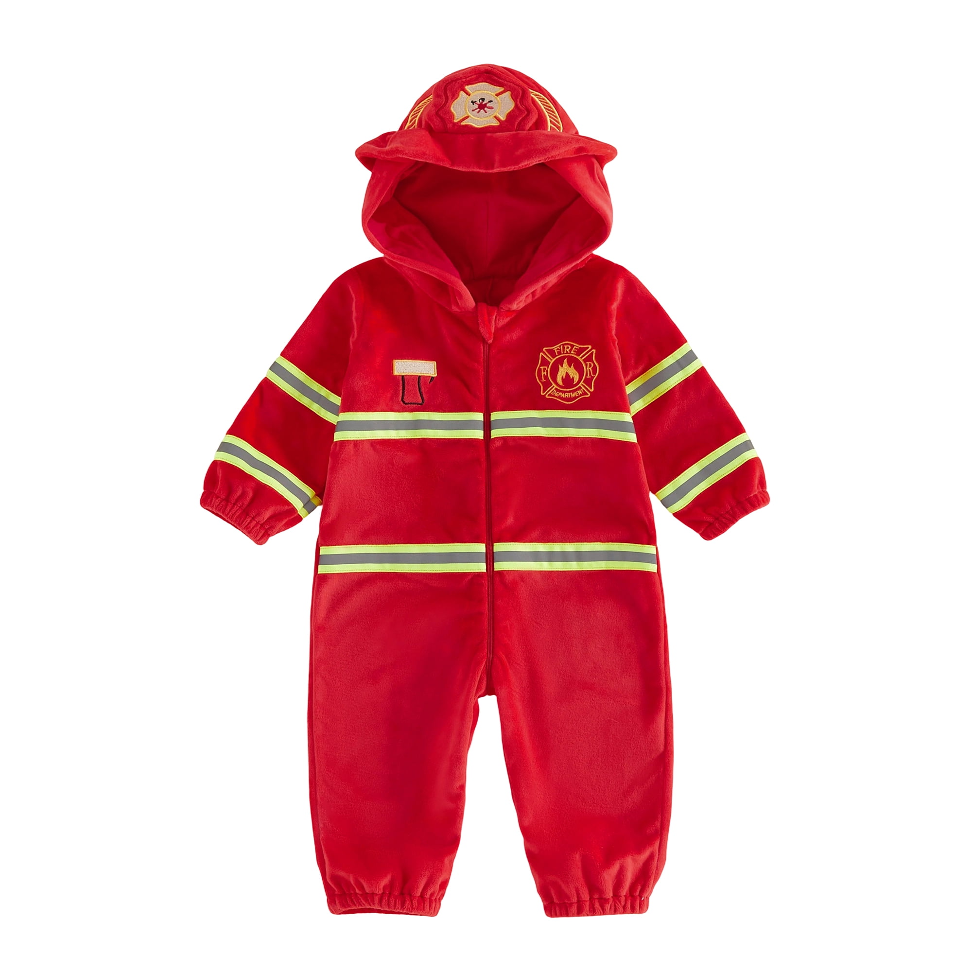 RUINIXCW Toddler Baby Halloween Firefighter Costume Kids Infant Baby Girl Boy Fall Winter Clothes Flannel Snowsuit Jumpsuit Long Sleeve Hooded Romper