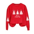 thumbnail image 5 of HOMBOM Womens Merry Christmas Sweatshirts Lightweight Ugly Red Pullover Crewneck Merry Christmas Soft Tops for Womem, 5 of 6