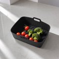 thumbnail image 3 of Reusable Silicone Air Fryer Liners Rectangle Non Stick Baking Basket Tray with Handles for Kitchen Oven Microwave and Meal Prep, 3 of 5