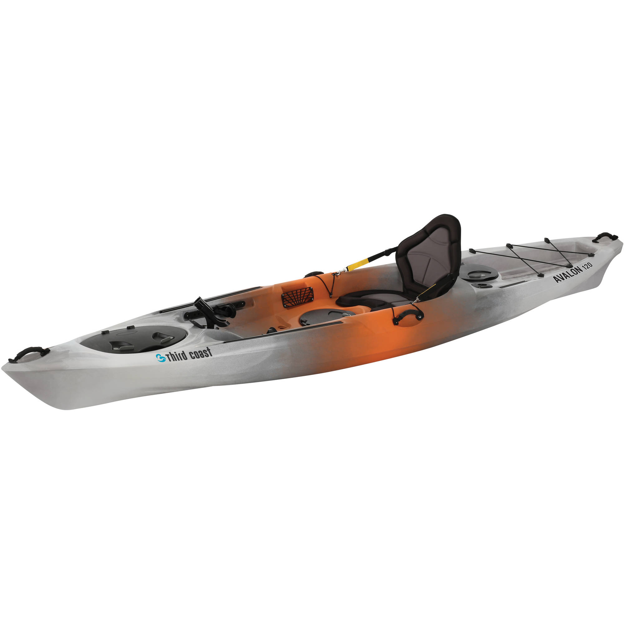 Third Coast Avalon 120 Sit -on Fishing Kayak, Orange/Gray/White Multi-color thebookongonefishing