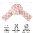 thumbnail image 3 of Mainstays Pink Checkered Knot Faux Fur Body Pillow, 22" L x 11" W, 3 of 7