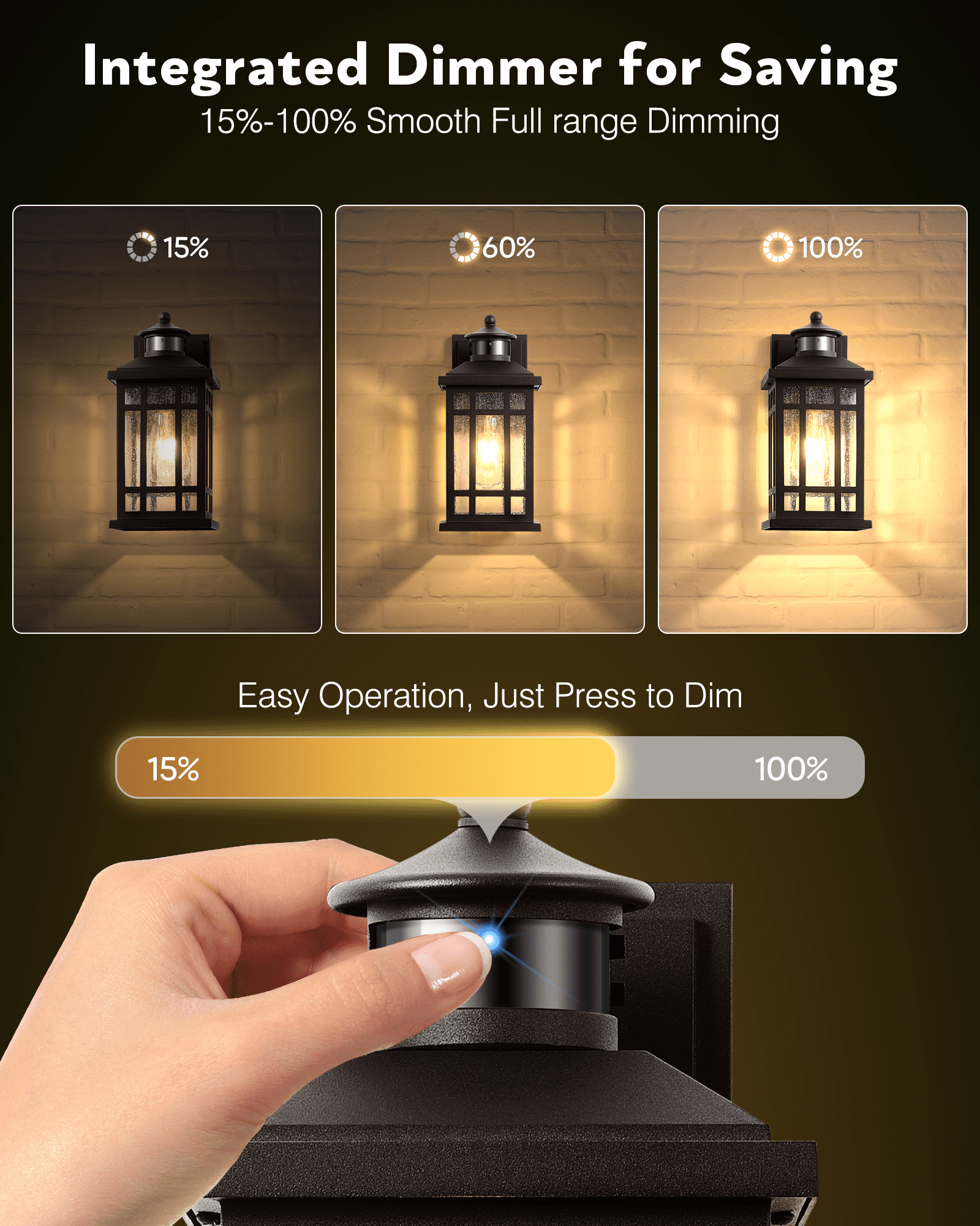 OPAXIS Porch Lights Outdoor with Motion Sensor, 2 Packs Oil Rubbed Bronze Outside Lantern Fixtures Wall Mount, Aluminium Anti-Rust Exterior Wall Light, Dusk to Dawn Coach Light for Garage Patio