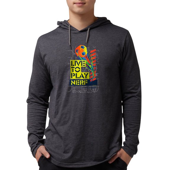 CafePress - Live To Play Nerf Soccer Long Sleeve T Shirt - Mens Hooded Shirt