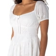 thumbnail image 4 of Bridgerton Celebrity Pink Women's Eyelet Puff Sleeve Mini Dress, Sizes XS-XXXL, 4 of 7