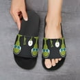 thumbnail image 6 of GZHJMY Stylish Slides for Women Men, Music Green Alien Soft Flexible Slip-on Sandals Slippers, 6 of 7