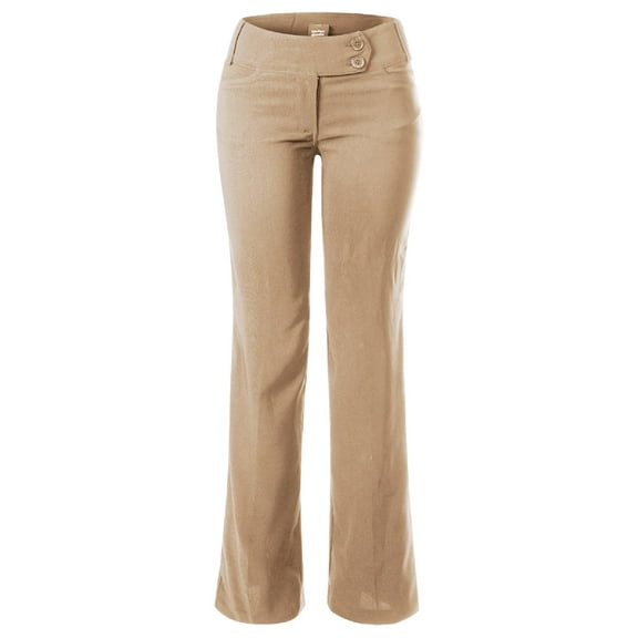 MixMatchy Women's High Waist Slim Boot-Cut Stretch Office Pants Trousers