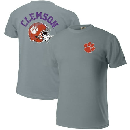 Clemson Tigers Comfort Colors Football Helmet T Shirt Gray