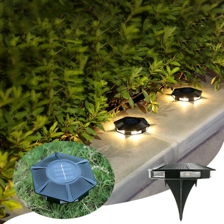 

aoksee Solar Ground Lights Outdoor With 6-Led Lamp Beads Disk Lights Garden Lights，Solar Powered Waterproof Lighting easy to install Bright for Backyard Garden Fence Patio Front Door Black （1Pack）