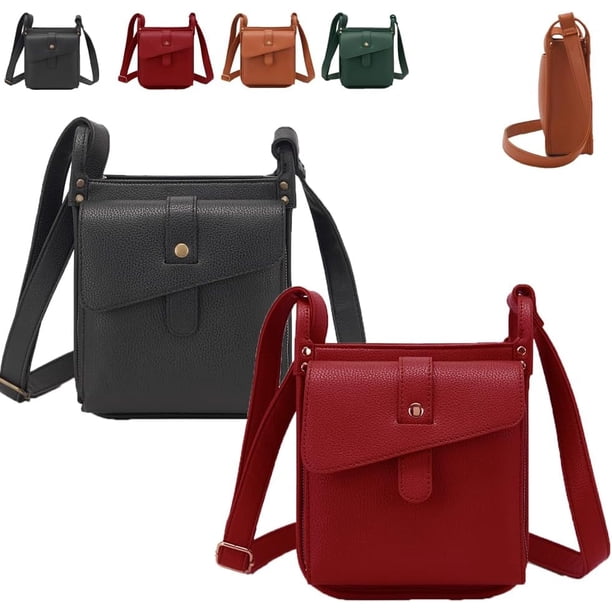 Bolso bandolera Dollver, bolso cruzado de cuero de diseño único Dollver, bolso cruzado Dollver para mujer (2PCS-A)