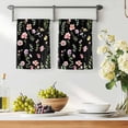 thumbnail image 3 of Pink Spring Floral Kitchen Towels Set of 3, Flowers Botanical Elegant Pastoral Black Absorbent Dish Towels for Kitchen, Microfiber Hand Towel, Quick Drying Tea Towel for Cleaning Dishcloths, 3 of 7
