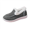 thumbnail image 3 of Womens Winter Flat Fluffy Snow Ankle Boots,Warm Faux Fur Lining Anti-Slip Slip on Loafer Casual Outdoor Plush Loafers Booties (Gray,36), 3 of 8