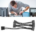thumbnail image 5 of 2 piezas Molex 4pin Ide Cable divisor de fuente de alimentación de disco duro de 15 pines a 5 Sata para servidor de PC de bricolaje 18awg 4, 5 of 5
