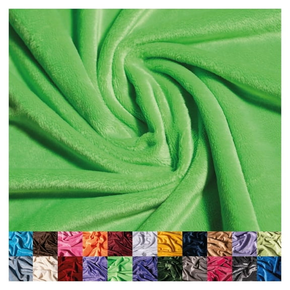 Solid Minky Fabric by The Yard - Soft, Smooth and Luxury 58/60" Extra Wide Lime Minky Fabric for Blankets, Apparel, Baby Accessories, Throws, Pillows & More - Lime - 3 Yards