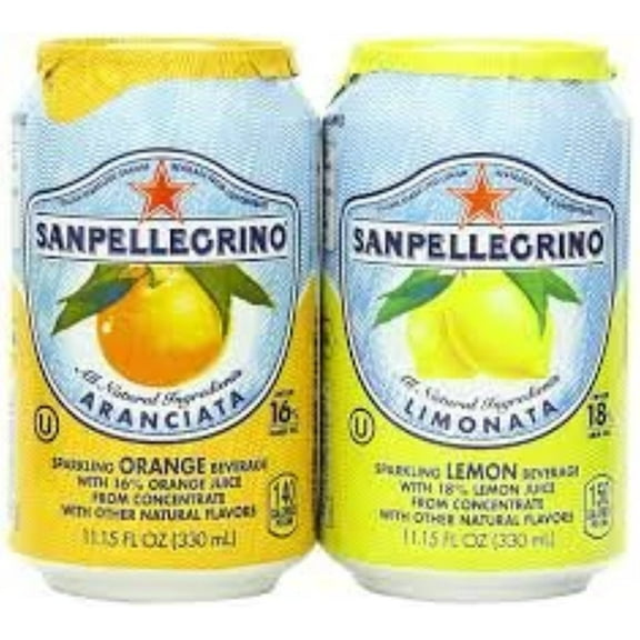 San Pellegrino Sparkling Fruit Beverage, Lemon, Orange Variety, 11.15 Fl Oz., 12 Count