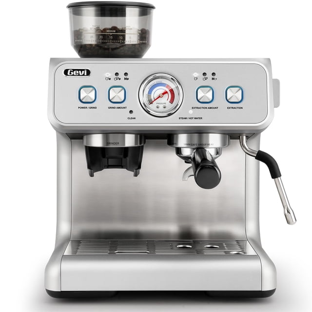 Máquina de espresso Gevi de doble caldera, molinillo de 58 mm y 31 ajustes