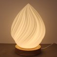 thumbnail image 2 of Labymos Night Light Desktop Decor Night Lamp Table Lamp with Wood Base 3 Light Colors, 2 of 8