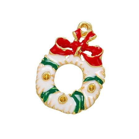 

Veki Christmas Style Oil Dripping Pendant Santa Lost Socks Christmas Tree Color Pendant VD Hanging Garland