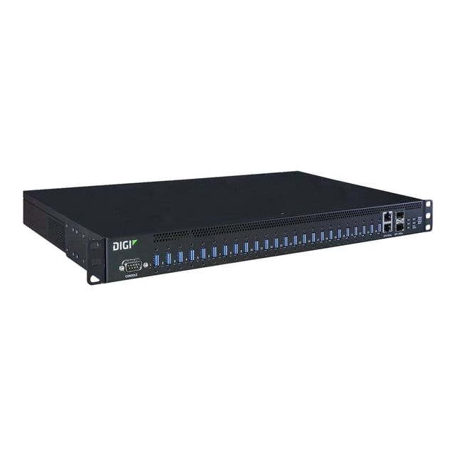 Digi AnywhereUSB 24 Plus - Concentrateur - Géré - 24 x USB 3.1 Gen 1 + 2 x 1 Gigabit / 10 Gigabit SFP+ - Monté sur Rack - CA 100 - 240 V