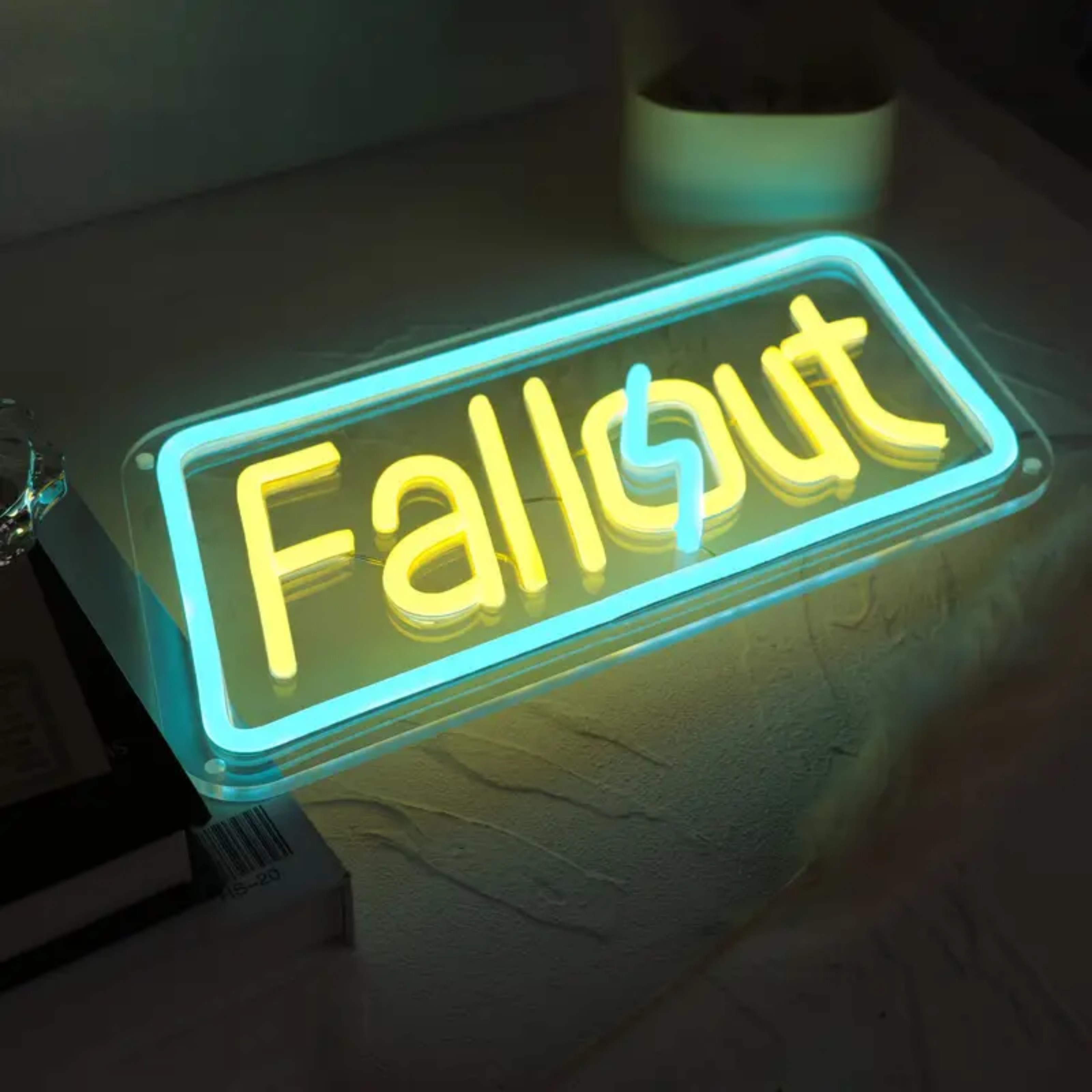 UPONRAY Fallout Neon Signs, 13.7"*6.7" Dimmable & USB-Powered LED Neon Light, Stylish Wall Decor for Bedroom, Game Room, Man Cave, Internet Cafe, Arcade