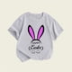 thumbnail image 2 of Gibobby Camisa De verano Nueva ropa para niños de verano, camiseta de manga corta para niñas de estilo europeo y estadounidense, camiseta con cuello redondo estampado de conejito （Gris， 6-7 Años), 2 of 3