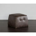 thumbnail image 2 of Sunpan Aspen 21" Square Modern Faux Leather Ottoman in Havana Dark Brown, 2 of 5