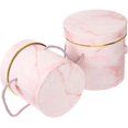 thumbnail image 3 of Valentines Flowers Box Handheld present Boxes Pink Color Round Cylinder Shape Flower Storage For Couples 2Pcs, 3 of 5