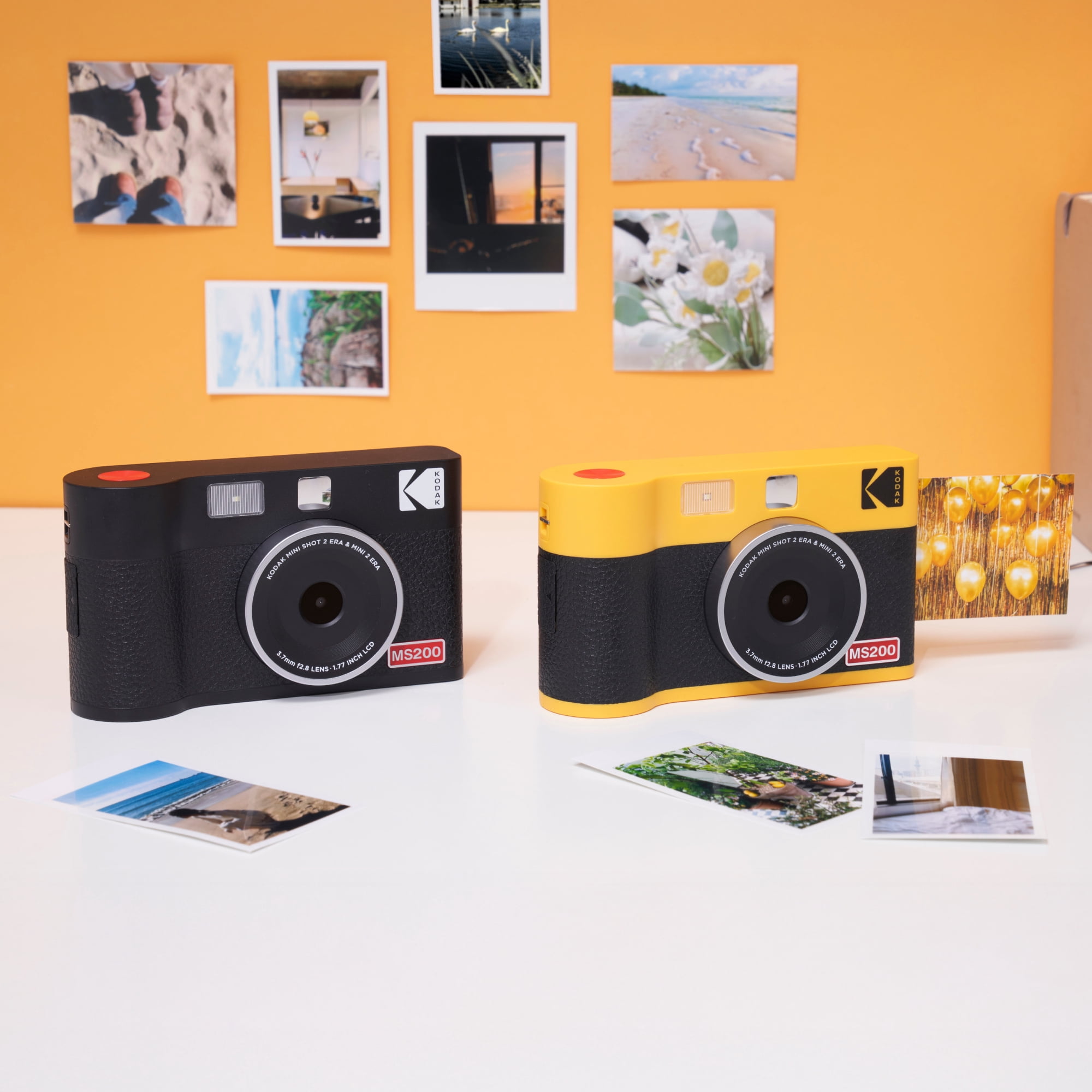 Kodak Mini Shot 2 ERA 2-in-1 instant camera-printer, 2.1x3.4 inches, black (camera + 8 sheets)